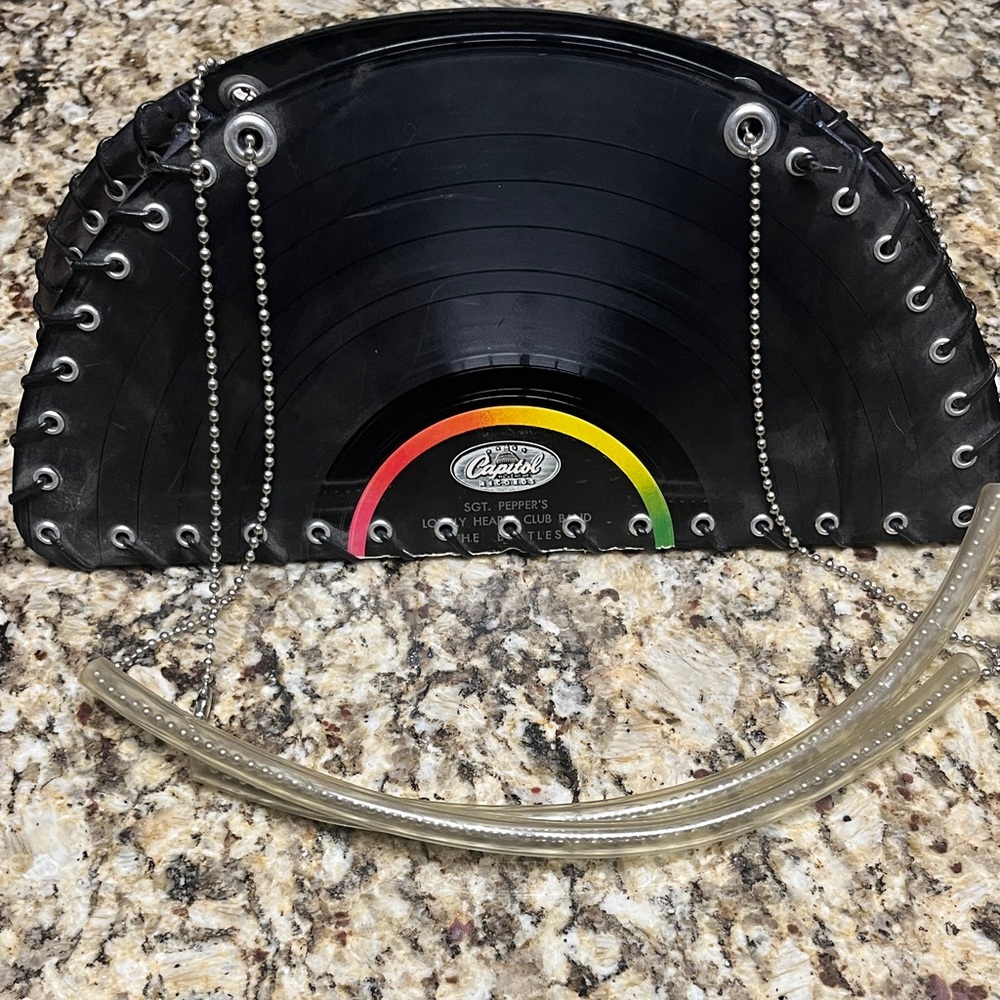 Unique Black Vinyl Beatles Record Purse